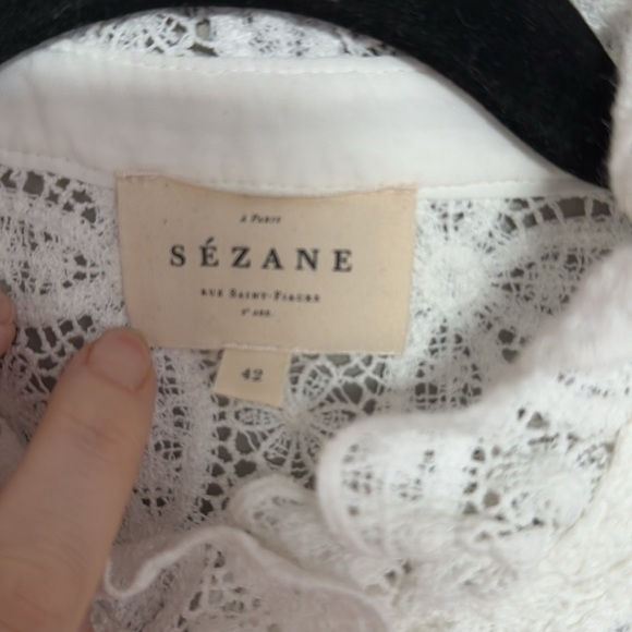 Sezane Chlo Long sleeve guipure shirt - Picture 6 of 7